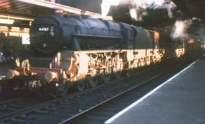 44767, the unique Black 5, is on a northbound freight at Preston in September 1967.
