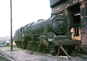 45000, the 'first' Black 5 looks like it will never earn another penny working for BR again in this photo taken by my school friend Michael Bailey at Chester MPD on Sunday 16th April 1967.  However, looks can be deceptive!!