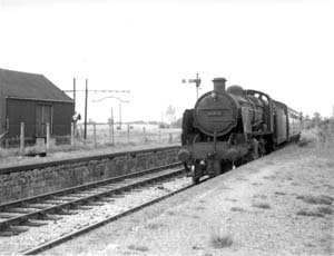 'N' Class 2-6-0 No. 31413 is entering Foss Cross on the only northbound passenger train of the day on Thursday 3rd August 1961.