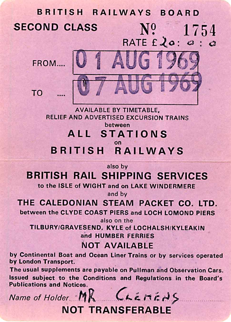 1st August 1969