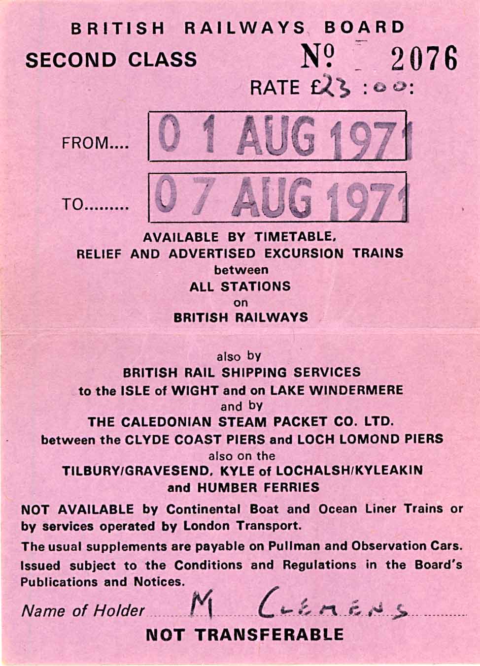 1st August 1971