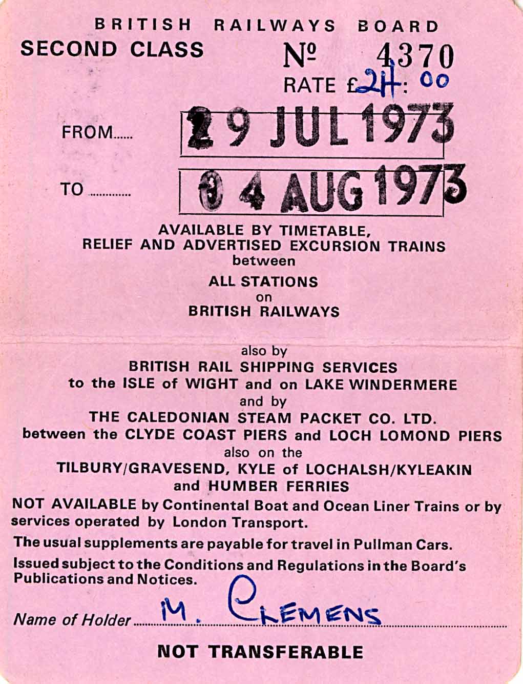 29th July 1973
