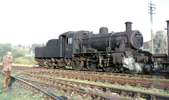 78006 shunts the yard at Ross on Wye on 29th October 1965.
