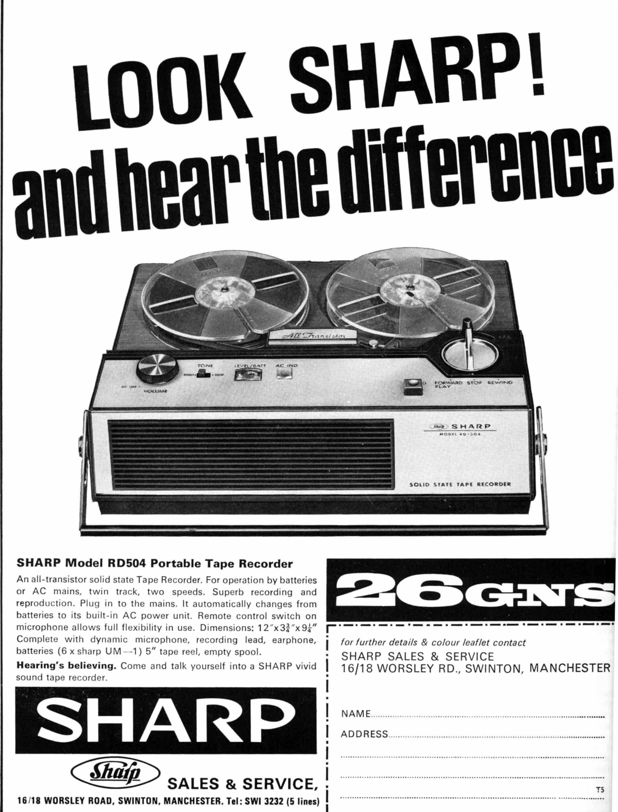 Sharp RD504 Tape Recorder.