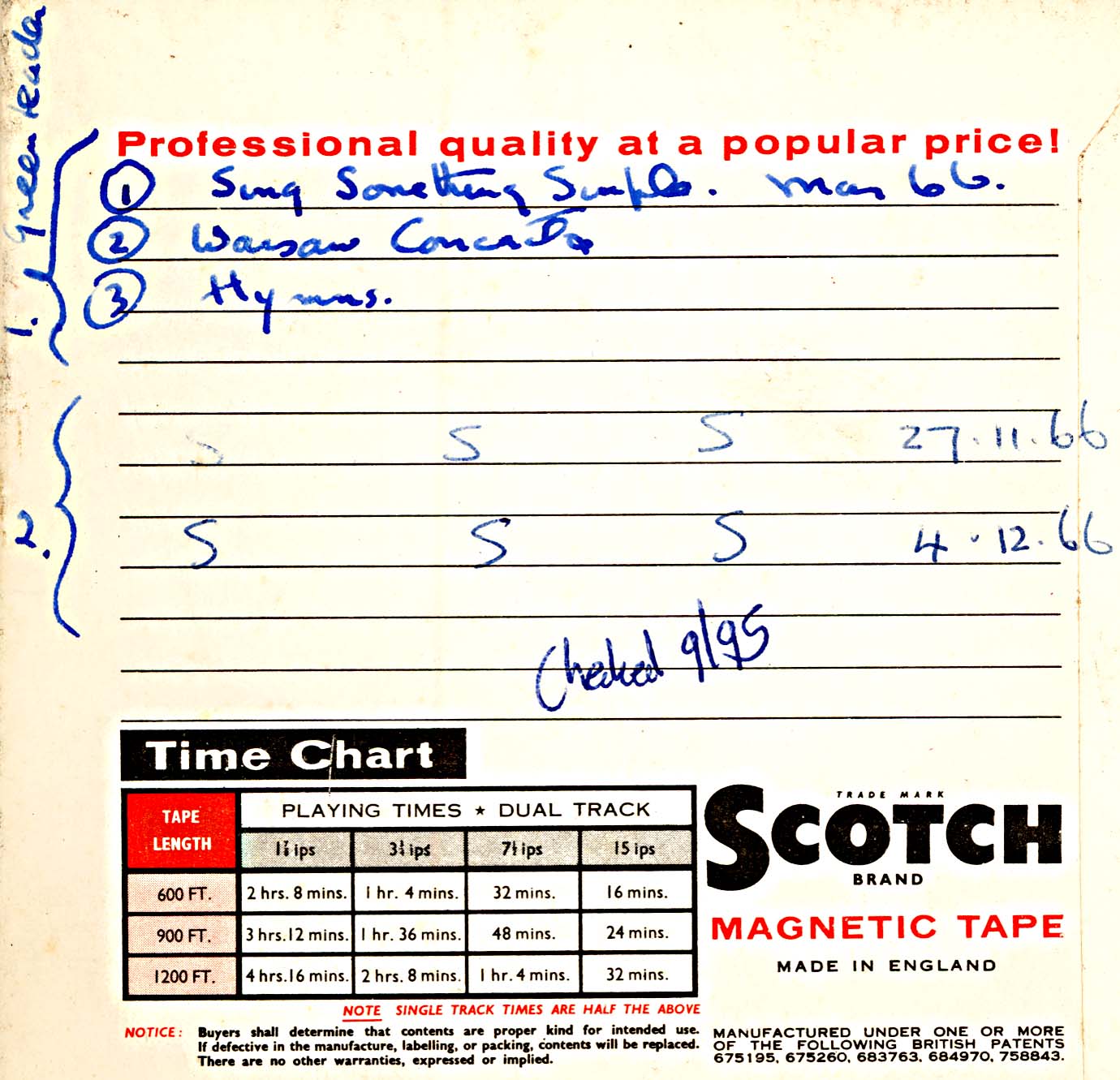 Time Chart.