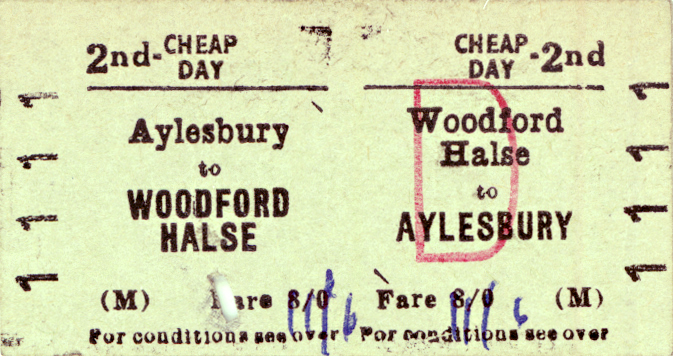 Actual cheap day return ticket used on the day of the recordings - cost 11/6d.