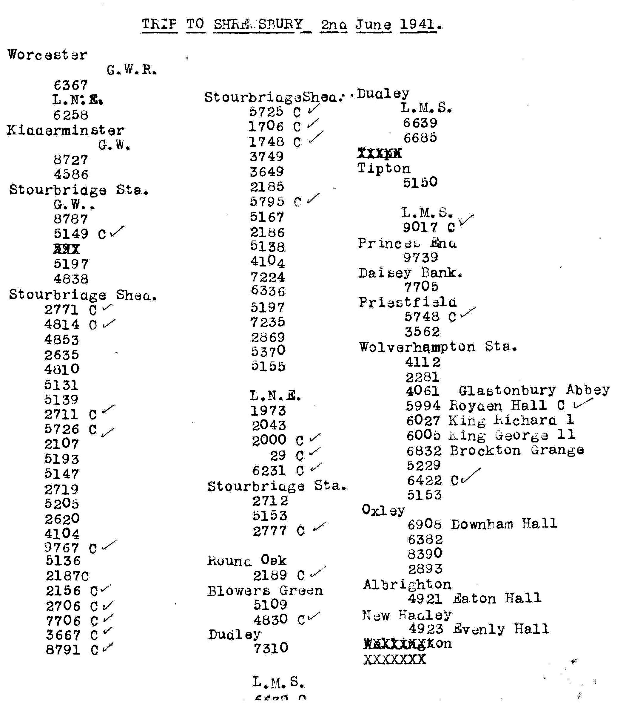 2nd June 1941 - Trip to Shrewsbury.