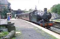 Vol 19: 6664 is getting ready to leave Neath Riverside on the afternoon train for Aberdare, 16th August 1962