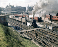 Vol 20: A lovely panoramic view of Dumfries station and yards with a Black 5 heading north, Easter Monday 1963